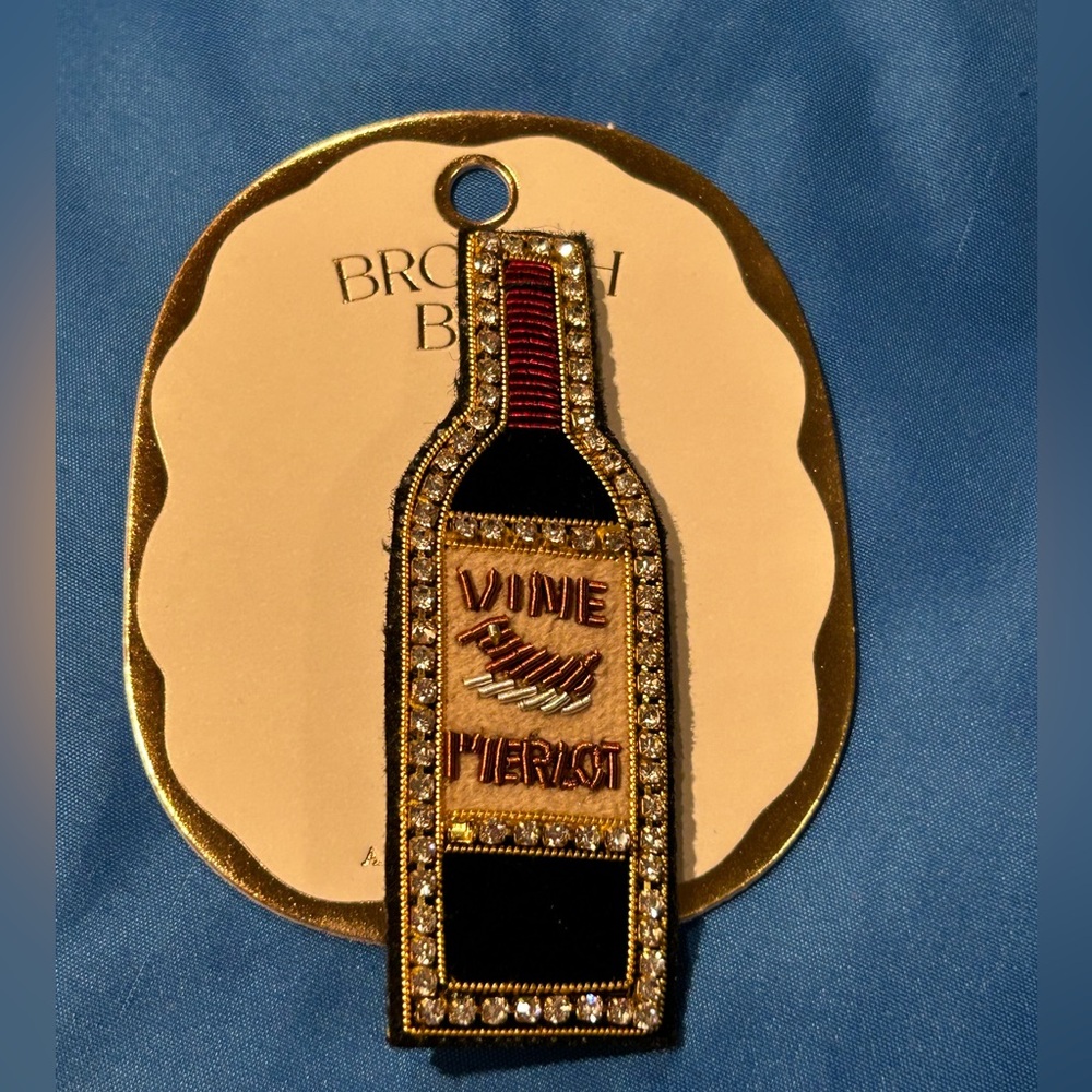 NWT Anthropologie Beaded Wine Bottle Brooch